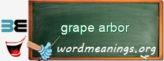 WordMeaning blackboard for grape arbor